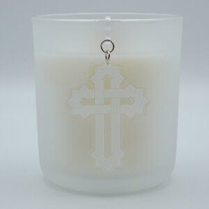 Etched Acrylic Cross Candle Charm | Elegant Candle Jewelry